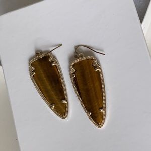 Kendra Scott Sky Arrowhead Tiger Eye Earrings